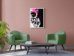 Astronaut Pink Minimalist Modern Abstract Wall Art