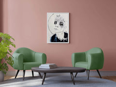 Watercolor Face Picture of Overburden Mind Wall Art - beink online art store