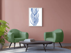 Blue Lines of Women's Hairstyles Wall Art