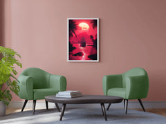 Crimson Sunset Yacht Wall Art - beink online art store