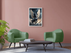 Black Unicorn With Horns Animal Wall Art