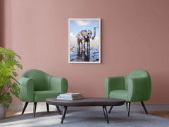 Colorful Robotic Elephant Animal Wall Art