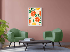 Drawing Of a Cut Orange Wall Art - beink online art store