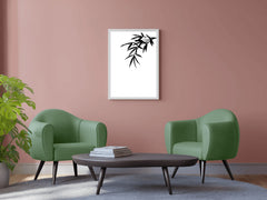 Bamboo Leaves Black & White Wall Art