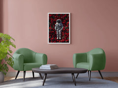 Astronaut Laying in a Bed of Roses Digital Artwork