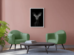 White-Tailed Deer Black & White Wall Art