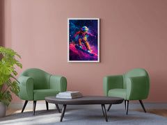 An astronaut riding a surfboard The concept of space travel wall art