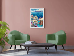 Santorini Sunrise Painting Wall Art