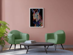 Painting of Zebra Face Animal Wall Art