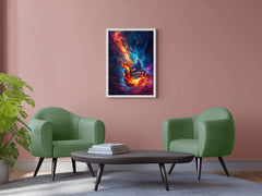 Water And Fire Electronic Guitar Wall Art