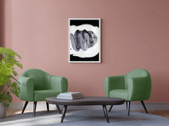 Pain Brush Stroke Black & White Wall Art