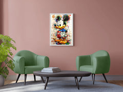 Colorful Mickey  with Oil Paint Wall Art