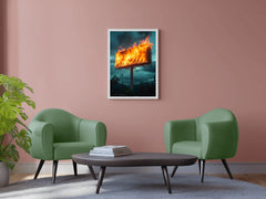 Fiery Billboard Wall Art