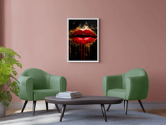 Oil Painting Of A Beautiful Woman's Lips