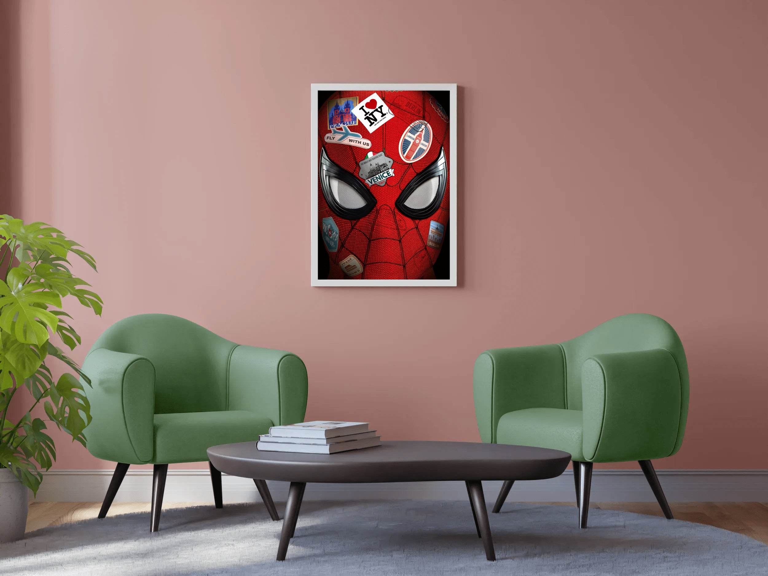 Spider Man Mask with Sticker on Mask Wall Art - beink online art store