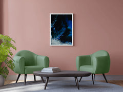 Blue Mix flowing Paint Abstract Wall Art