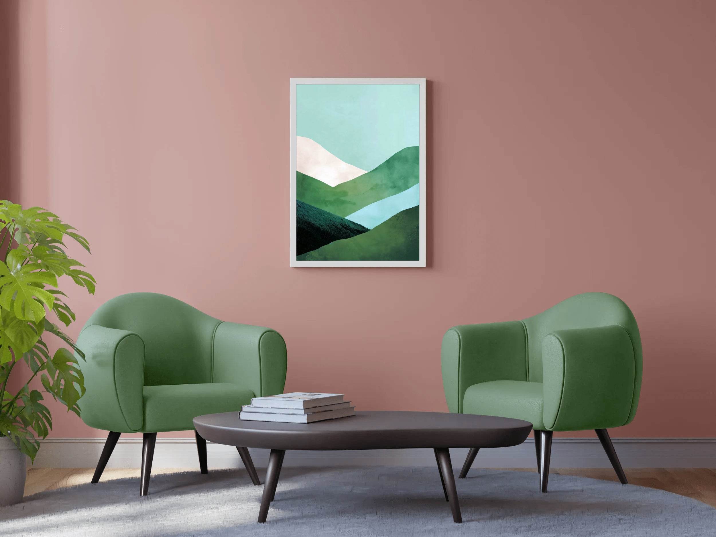 Painting Green Mountains Wall Art - beink online art store