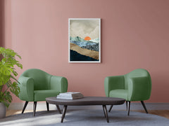 Golden Sunset Over Mountains Wall Art