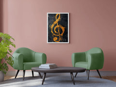 Yellow Musical Notes Wall Art