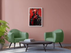 Painting of Hellboy Premium Wall Art