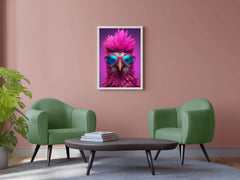 Purple Color Bird Wearing Glasses Wall Art