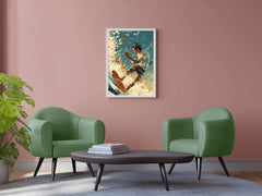 Skiing On Musical Notes Wall Art