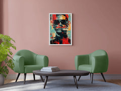 Oil Paint Strokes of Funky Man With Glasses Wall Art