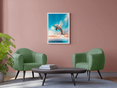 Fantsy Dolphin Jumping Out of Water Wall Art