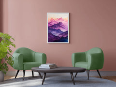 Colorfull Watercolor Mountain Wall Art