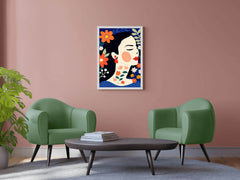 A Painting Of a Woman Decorated With Flowers - beink online art store