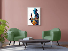 African Male Saxophonist Wall Art