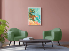 Leopard on the Beach Wall Art