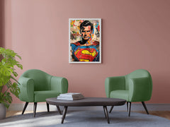 Painting of Superman Premium Wall Art