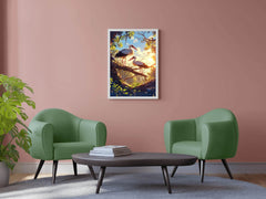 Painting of Beautiful Stork Pair Wall Art - beink online art store