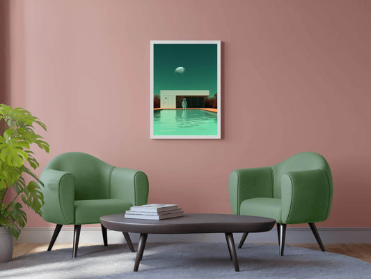 Astronaut diving in swimming pool Wall Art - beink online art store