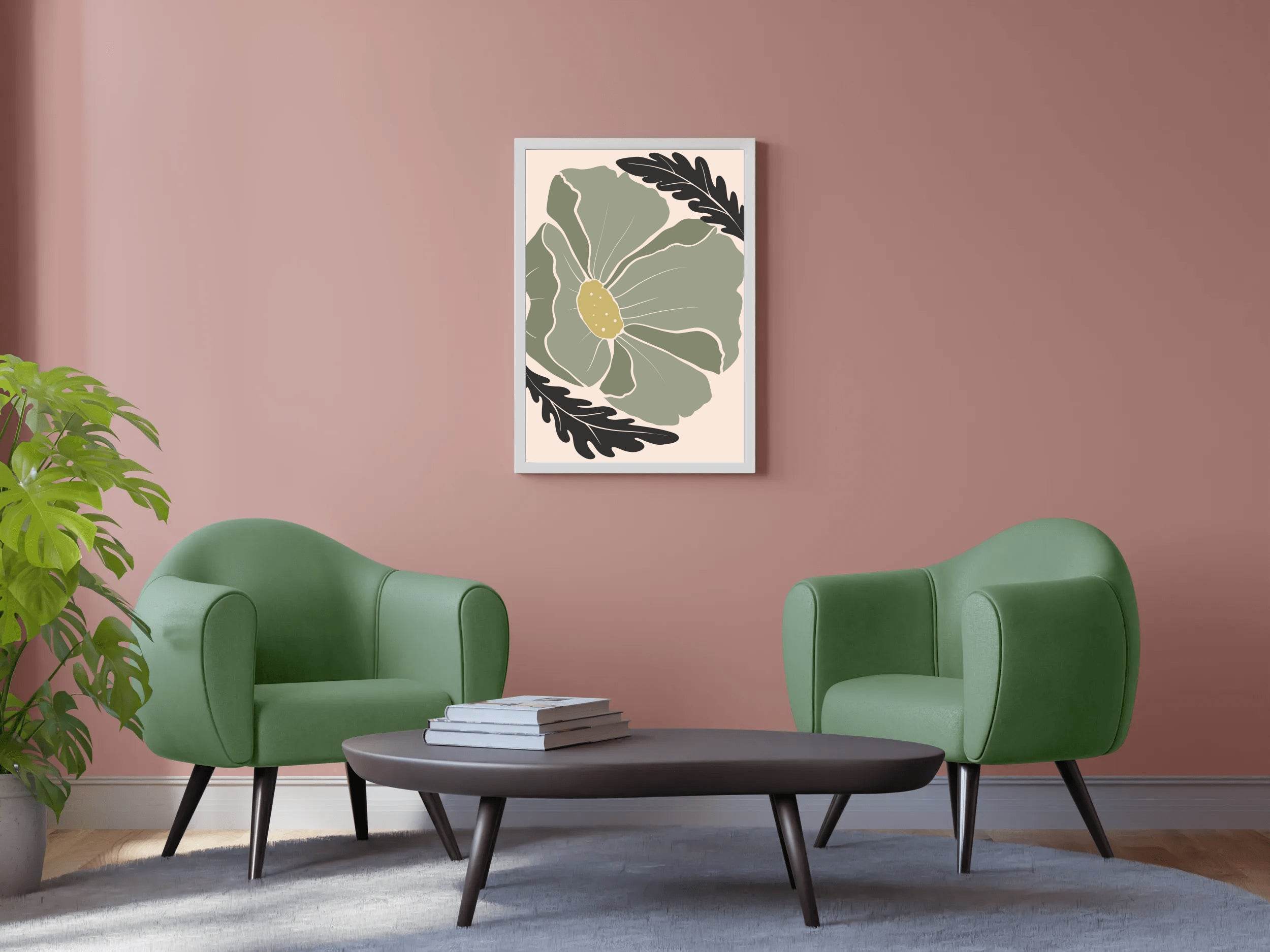 Giant Ivy Flower Painting Wall Art - beink online art store