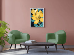 Golden Bloom Modern Wall Art