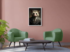 Possum in a Pin Stripe Suit Wall Art