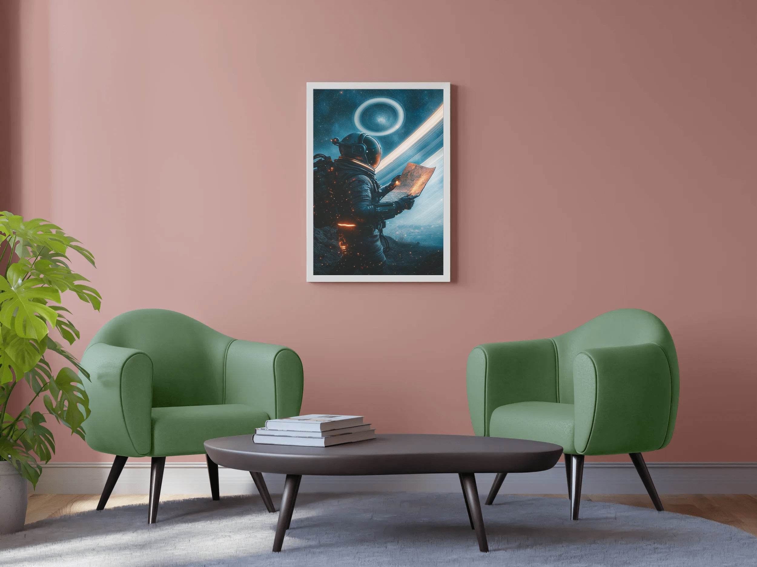 astronaut holding a piece of paper Wall Art - beink online art store