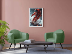 astronaut in an orange space suit Wall Art - beink online art store