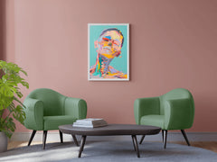 Colorful Face With Brush Strokes Wall Art