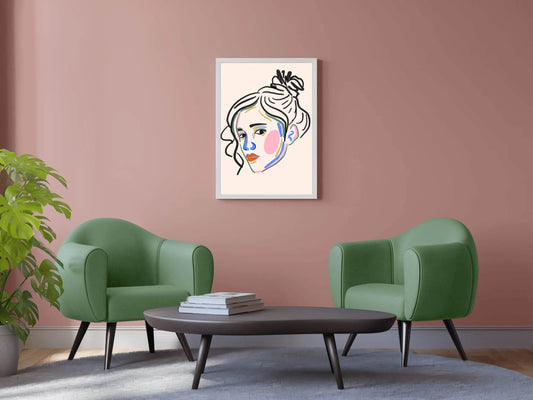 Colorful Portrait of A Woman Wall Art - beink online art store