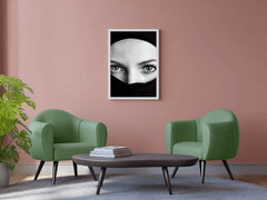 Woman Wearing Burqa Black & White Wall Art