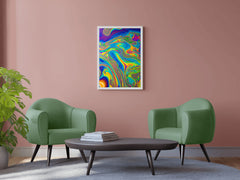 Multicolor Oil Paint Fluid Abstract Wall Art