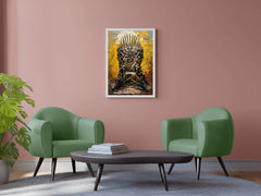 Painting Of A Chair Made Of Daggers And Swords Wall Art