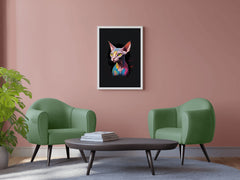 Painting of Colorful Sphynx Cat Animal Wall Art