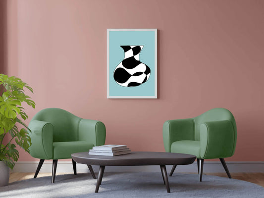 Black and White Vase Painting Wall Art - beink online art store