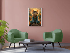 Cat Wearing Coat Animal Wall Art