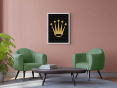 Golden Crown with Black Background Wall Art - beink online art store