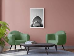 Abu Dhabi Grand Mosque Black & White Wall Art